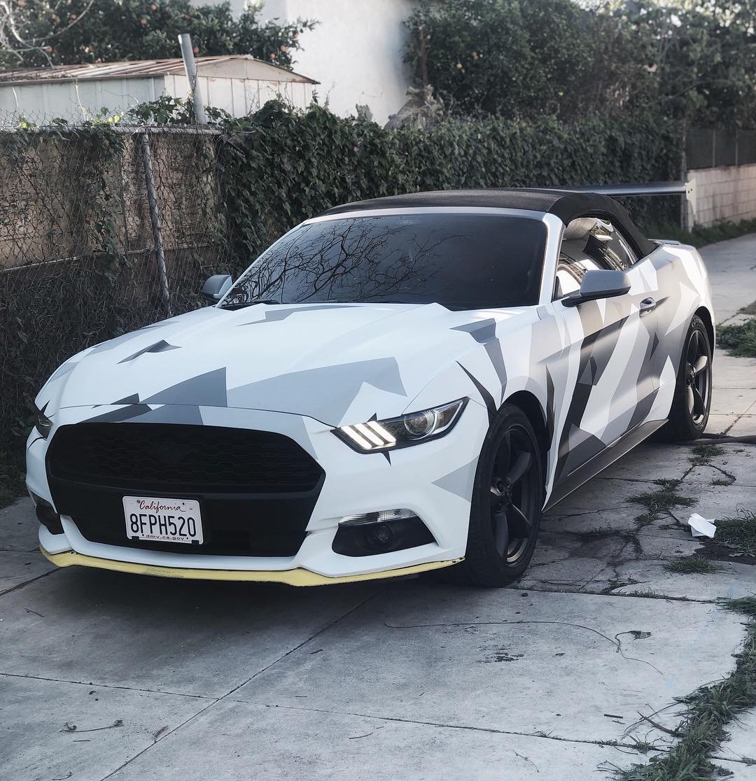 We specialize in making it YOUR ride… #mustang #customwrap #vehiclewrap #carwrap #socal #paintisdead #doyou