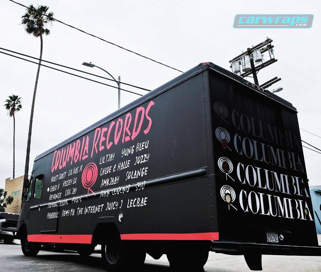 @roaminghunger / Taking the message to the masses.. 🔥 #doyou #vehiclewrap #losangeles #carwrap #instaauto #instadaily #marketing #socal #truckwrap @columbiarecords