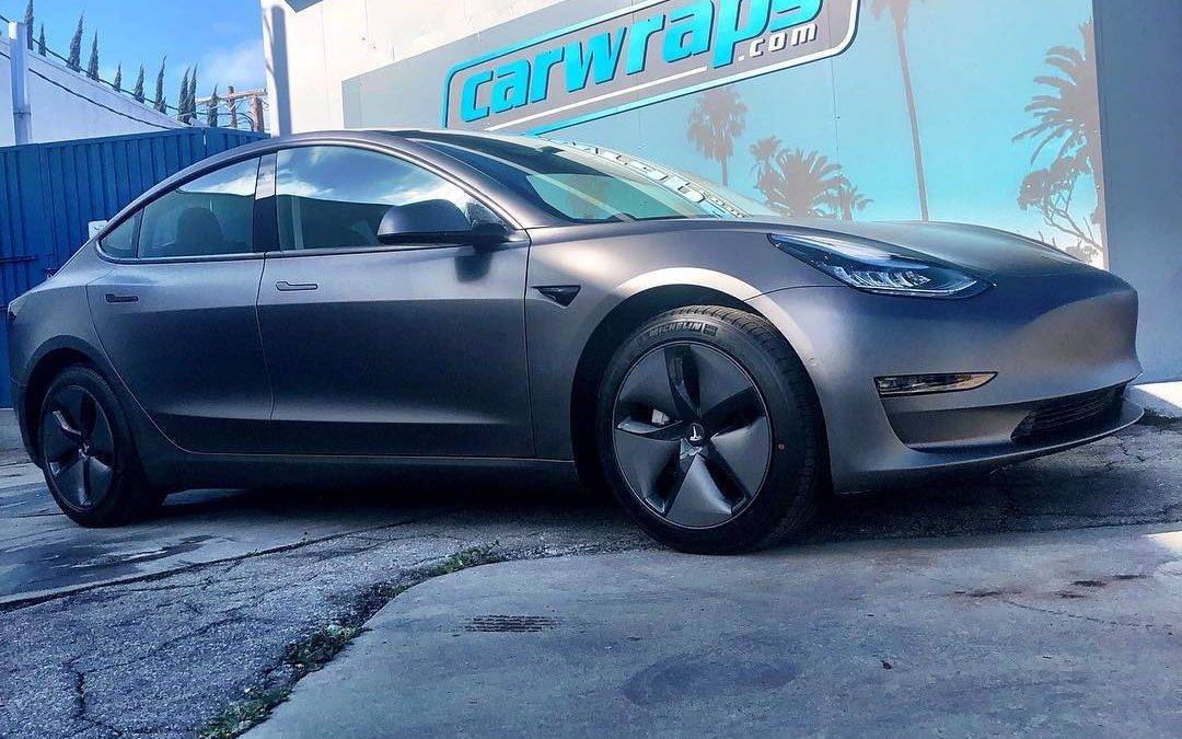 Tesla 3M Matte Dark Grey Car Wraps